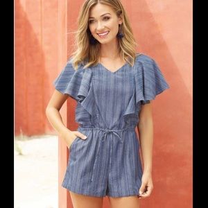 Mud Pie Isla Ruffle Sleeve Romper